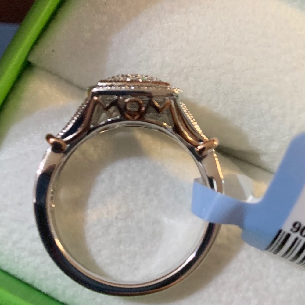 1/10 CTW Diamond, Silver w/Rose Gold Size 7 Ring
